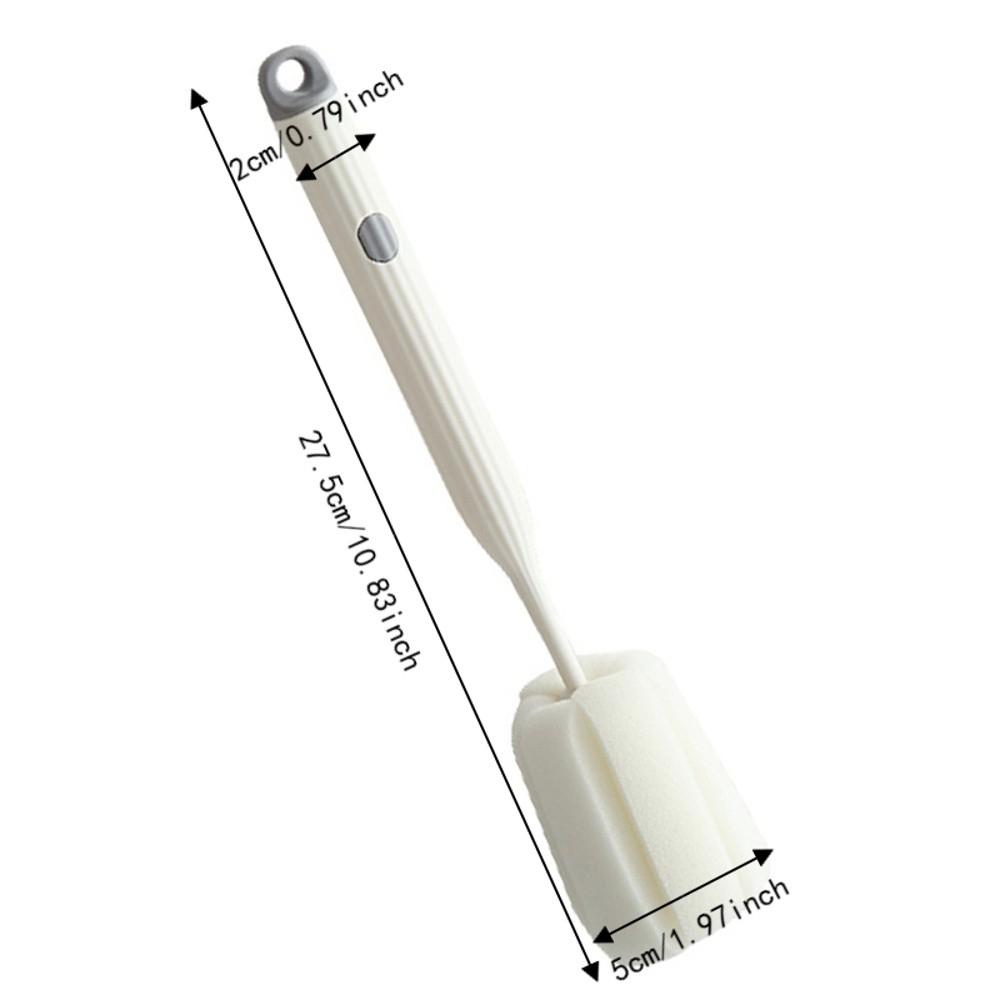 2pcs Sponge Head Long Handle Scrub Brush Long Handle Design Cup Washing Brush  Stain Removal