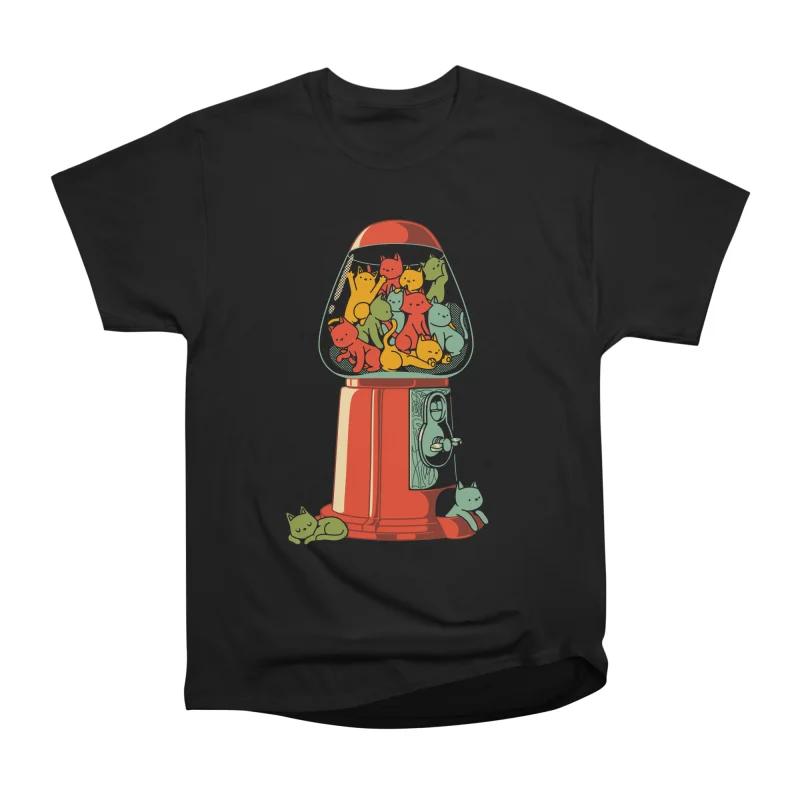 

Men Casual Shirts Short Sleeves GUMBALL COLORFUL CATS Black Tees Oversized T-shirts S чёрный