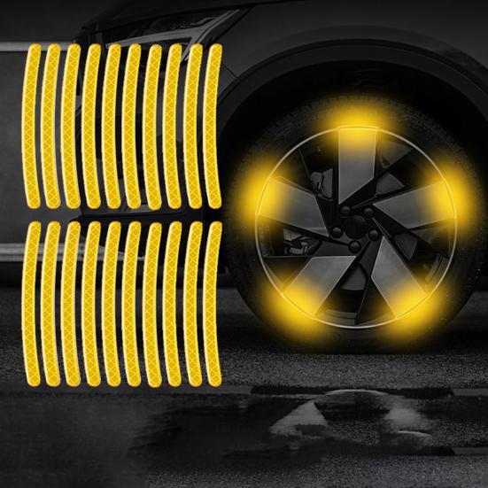 Car Wheel Reflective Strip, Rainbow Rim Decals for Cars Motorcycle Bike, Waterproof High Visibility Sticker for Tires