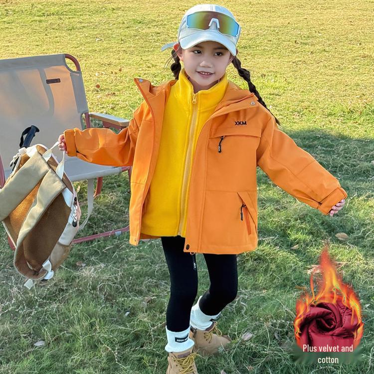 Kids' 3-in-1 Windproof & Waterproof Storm Jacket 2025: New Autumn Style for Boys & Girls - Trendy Outdoor Outerwear