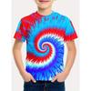 3D Tie-Dye Rainbow Print Kids' T-shirt Summer Fashion Casual Crew Neck Short-Sleeve Top for Boys & Girls