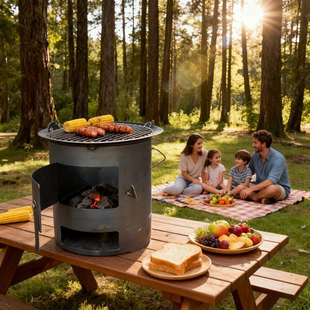 Thickened Wood Fire Stove Stable Base Hand-held Camping Stove Easy to Carry Charcoal Stove