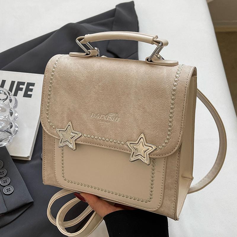 Niche design Korean version fashionable exquisite portable messenger small square bag student versatile travel commuter backpack female