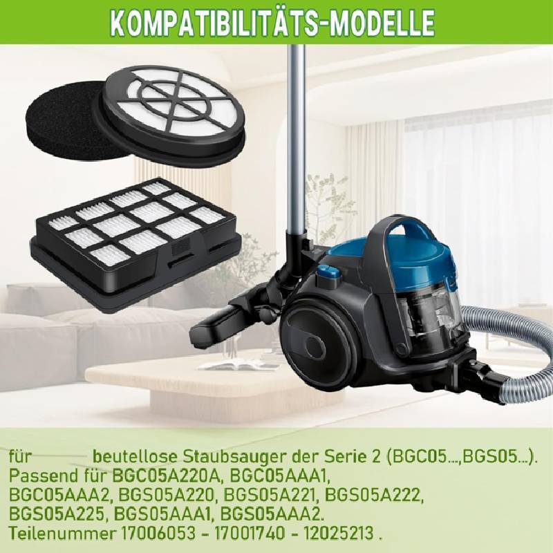 For Bosch Bbz152ef Series 2 Hepa Filter Replacement Kit With Inlet And Outlet Filters For Home Use