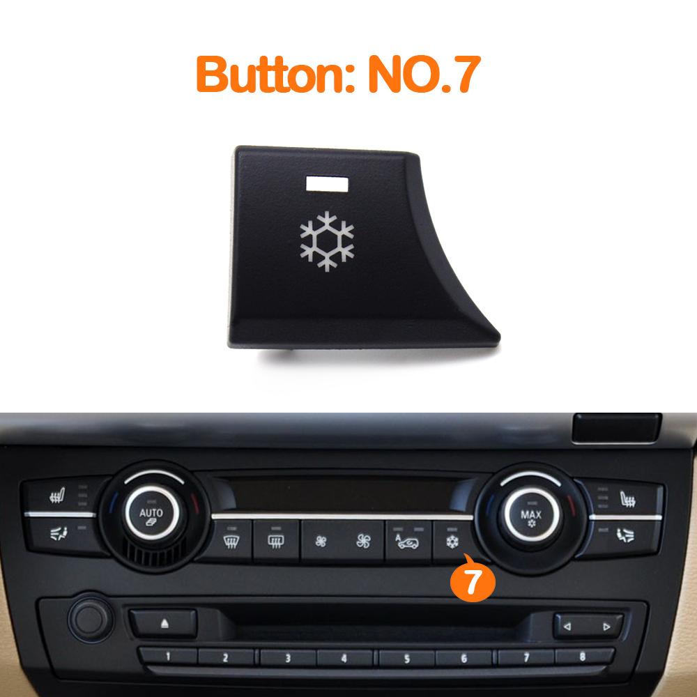 Car Dashboard Air Conditioning Ac Ventilative Circulation Adjust Switch Fan Button Keys Cover Cap for BMW X5 E70 X6 E71 E72