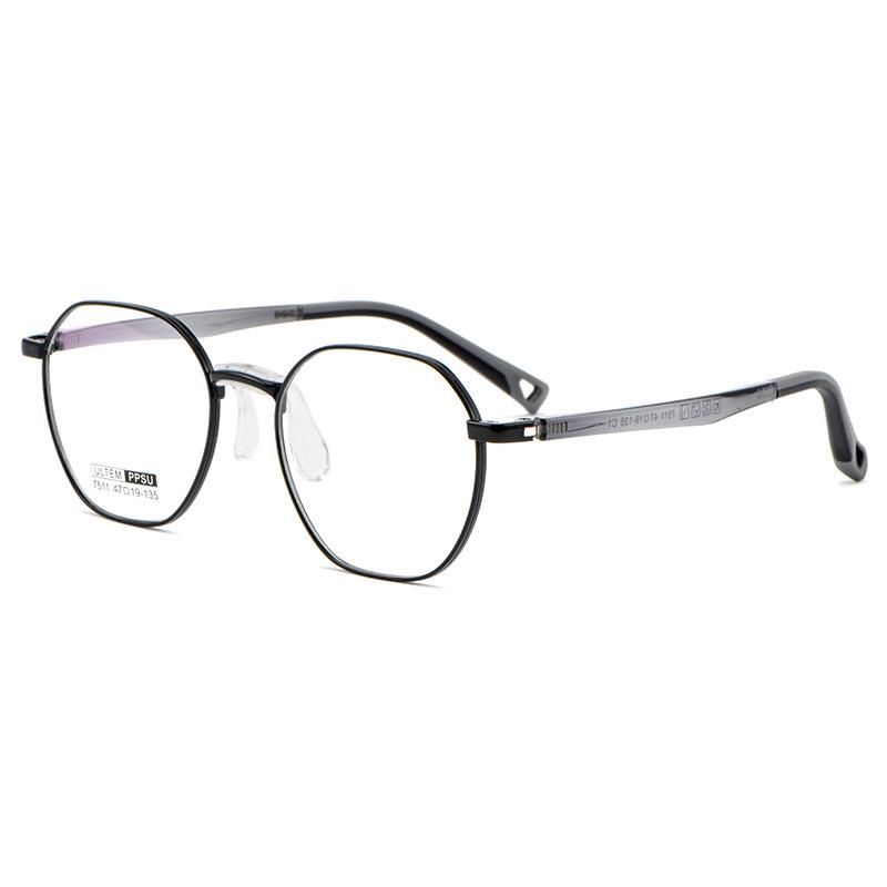 Retro Polygon Eyeglass Frame for Men and Teens, Ultralight Style 7511S