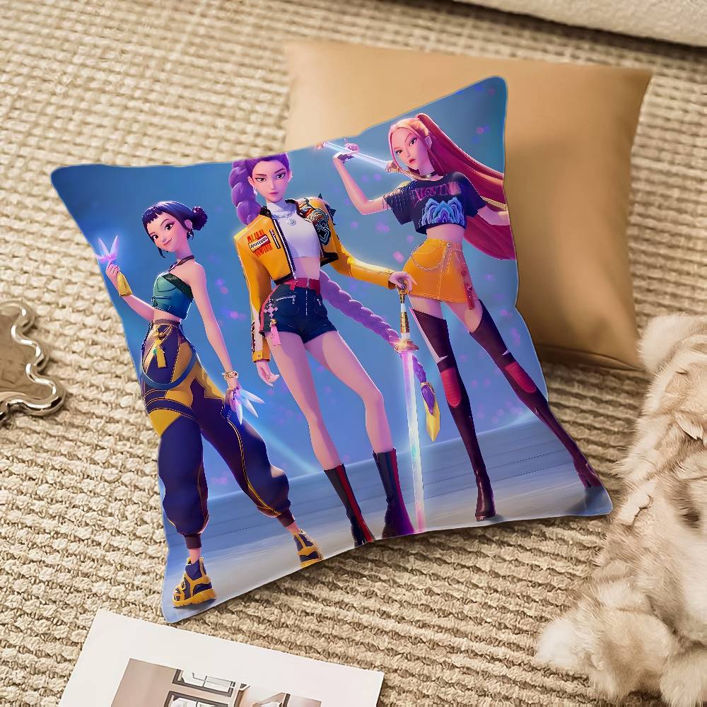

K-Pop Demon Hunters Pillow Case Anti-dustmite Invisible zipper Sofa Bed 12x12Inch