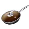IBF 32cm Non-Stick Stainless Steel Titanium Wok