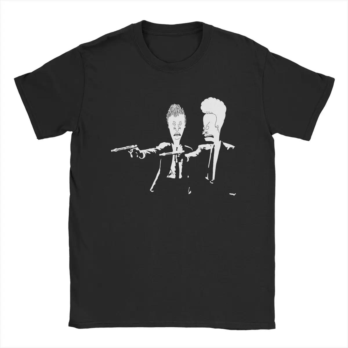 

Beavis and Butthead Pulp Fiction Men s T Shirts Creative Tee Shirt Short Sleeve Crew Neck T-Shirt Cotton Printing Clothing 4XL