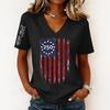 Women’s Casual V Neck Short Sleeve Pullover Top with 250th Anniversary Printed Graphic Lightweight Loose Fit T Shirt