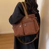 Cord Großes Fassungsvermögen Damen Schultertasche Klassischer Korea-Stil Elegante Tragetasche Reisen Mehrschichtig Dick Stilvoll Umhängetasche