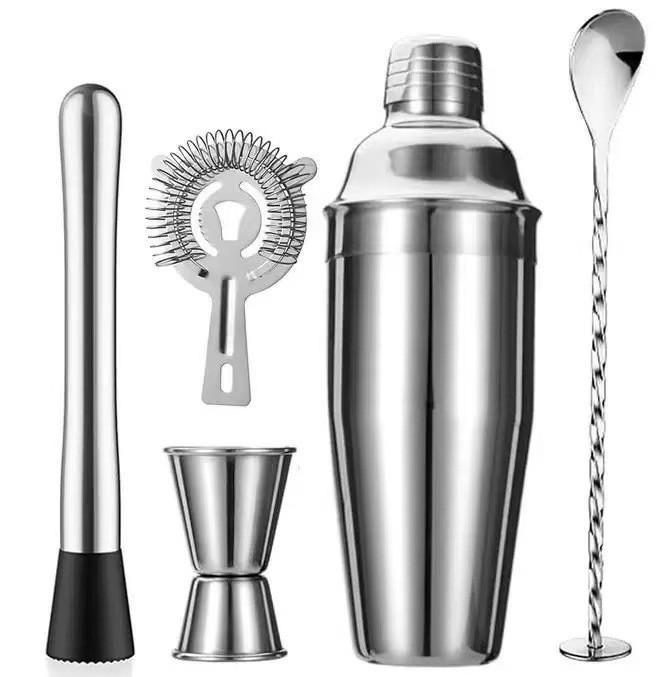 Cocktail Bar Tool Set With Stainless Steel Shaker For Home Entertaining