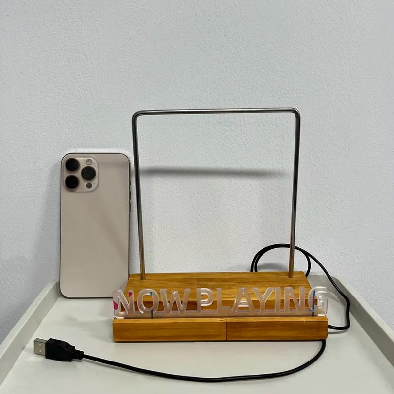 Wooden Vinyl Record Display Stand With Led Light Lp Cd Storage Rack For Desktop Home Music Room Decor