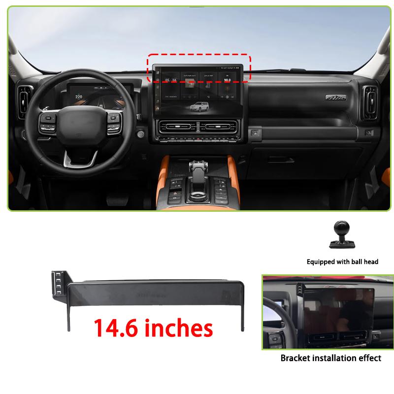 

Держатель для телефона на экран автомобильной навигации 14,6 дюйма для GWM Haval H9 Аксессуары 2024 2025 2026 Магнитное гравитационное крепление Мобильная поддержка 14.6 base