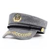 Cappello Unisex a Corona Spiga di Grano Blu Marino Primavera Autunno Cappelli da Marinaio Uomo Cappelli Militari a Tesa Piatta Capitano Cappelli Berretto Nero Grande Donna