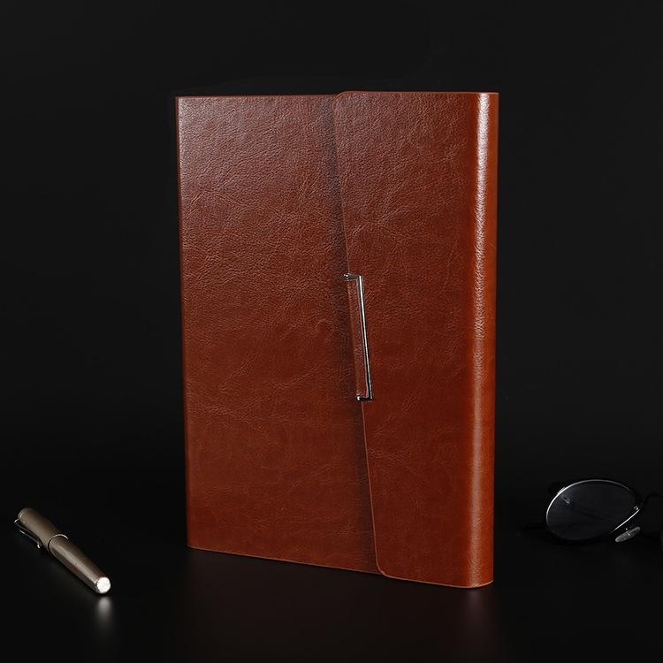 Business Notebook Imitation Leather PU Tri-Fold Loose-Leaf Notepad, Specification: A5