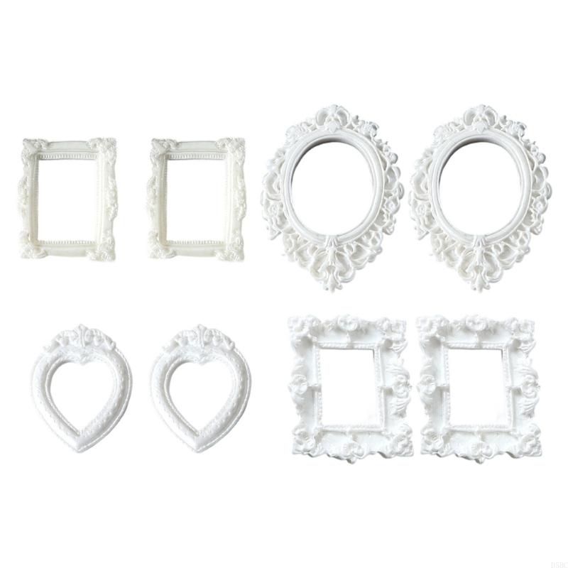  8PCS Artistic Baroquely Styles Decorative Photo Frame Figure for Photography Backdrop Decors Jewelry Making Accessories