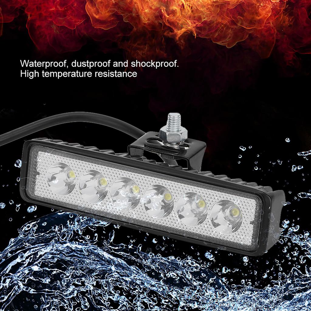 12V 18W 6 LEDs Bar Work Lamp Daytime Running Light Vehicle Modification IP67