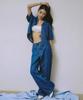 WACKY WILLY [26Ss] Women'S Wide Fit Easy Denim Pants Blue