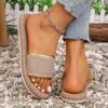 2025 Light Summer Round Toe Women's Slipper Hot Sale Outdoor Casual Sandals Women with Flat with Crystal Plus Size Mesh Slippers