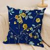 Floral Print Textile Retro Cushion Cover Silky Short Plush Invisible Zipper Dustproof Sofa Pillow Case for Home Decor