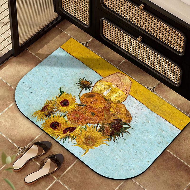 Olieverf Badkamervloermat Toiletdeur Antislipmat Entree Mat