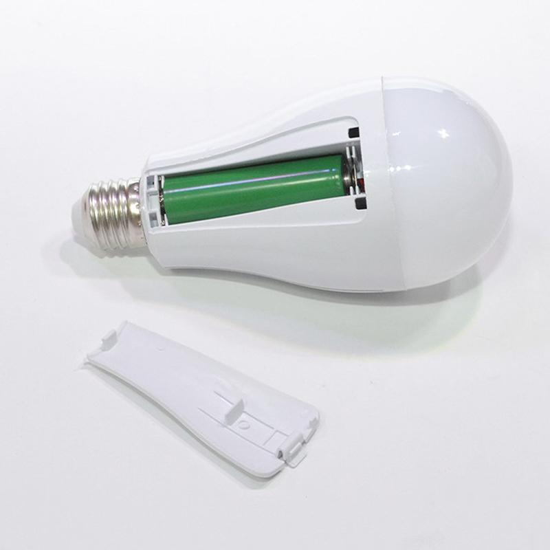 Led Rechargeable Emergency Bulb Illuminates During Power Outages And When Wet Dual-Battery Removable Emergency Bulb