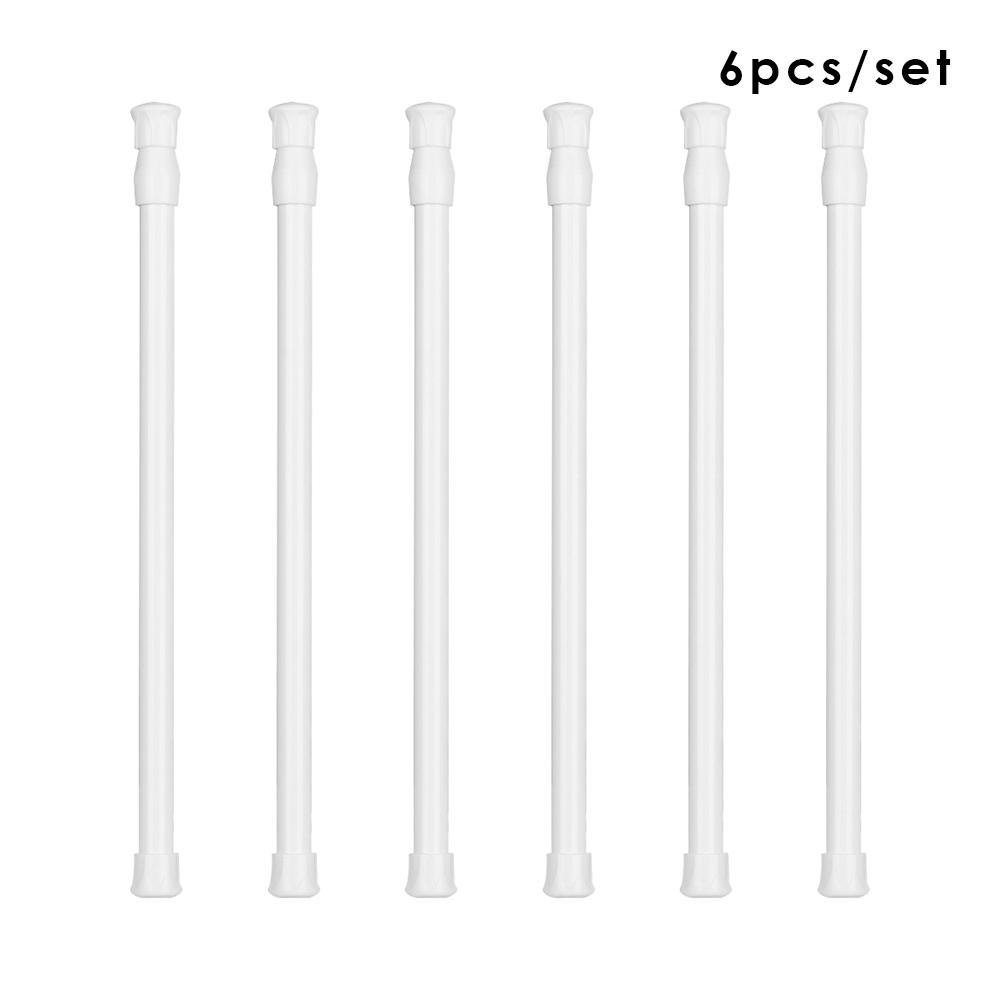 3PC Multi Purpose Net Voile Tension Curtain Rail Pole Net Rods Spring Loaded Extendable Telescopic Hanging Rods