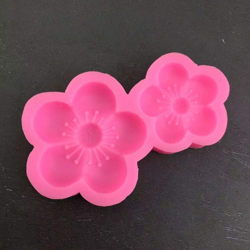DIY Silicone Molds 6 Cavities Cake Fondant Chocolate Baking Moulds Plum Shapes Perfect Gifts for Girls and Baking Lovers