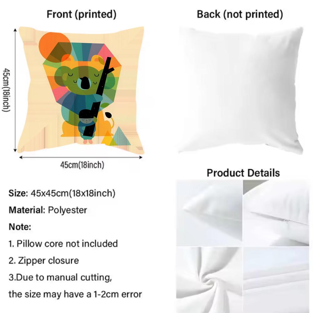 Nordic Modern Anime Pillow Case Pattern Printed Pillowcase for Living Room Sofa Cushion Cover & Bedroom Decor