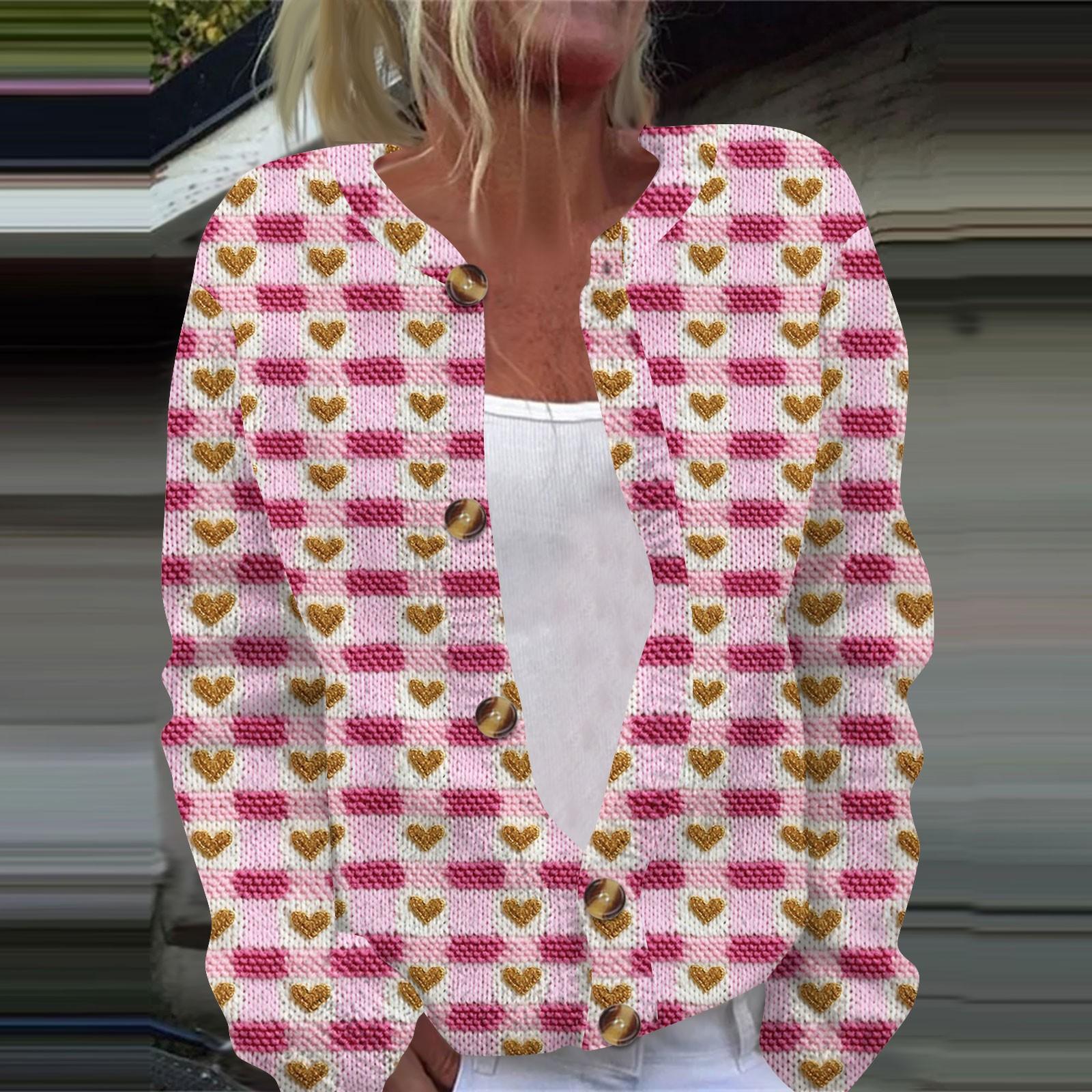 

Женская повседневная мода с принтом, длинный рукав, кардиган, куртка на пуговицах XXXXXL красный