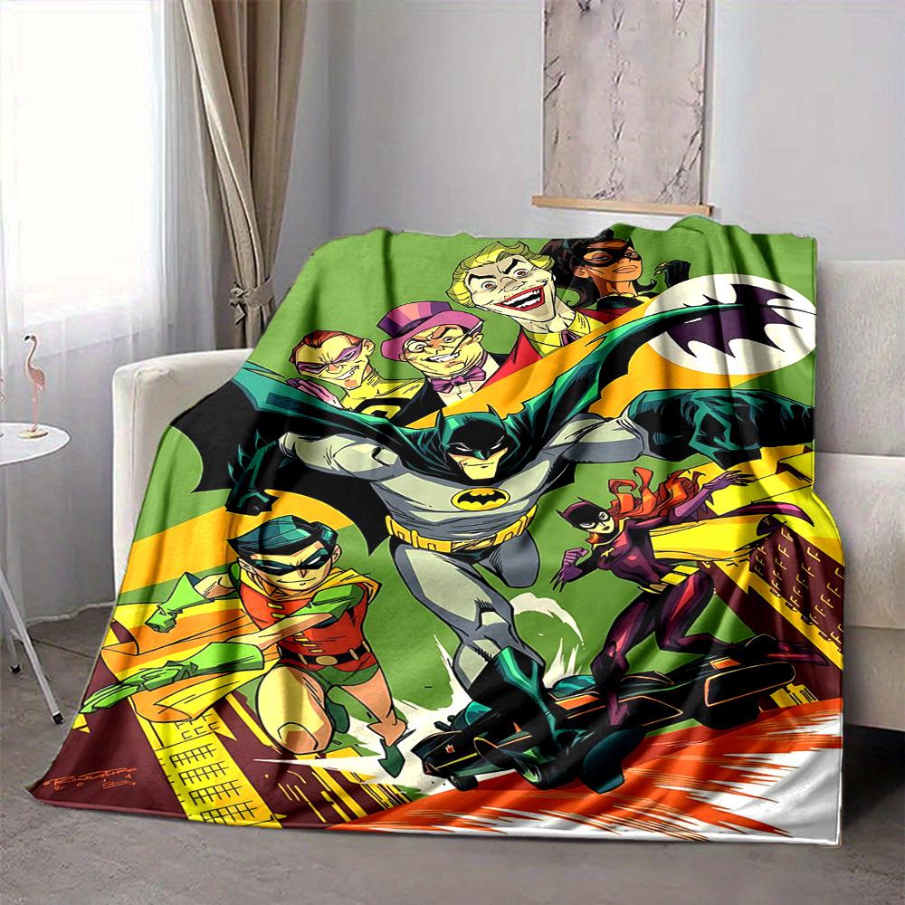 

1pc Batman Superheroes Gotham Flannel Throw Blanket Lightweight Soft Warm All Season Blanket for Sofa, Bed, Travel,L1028014 80x120cm