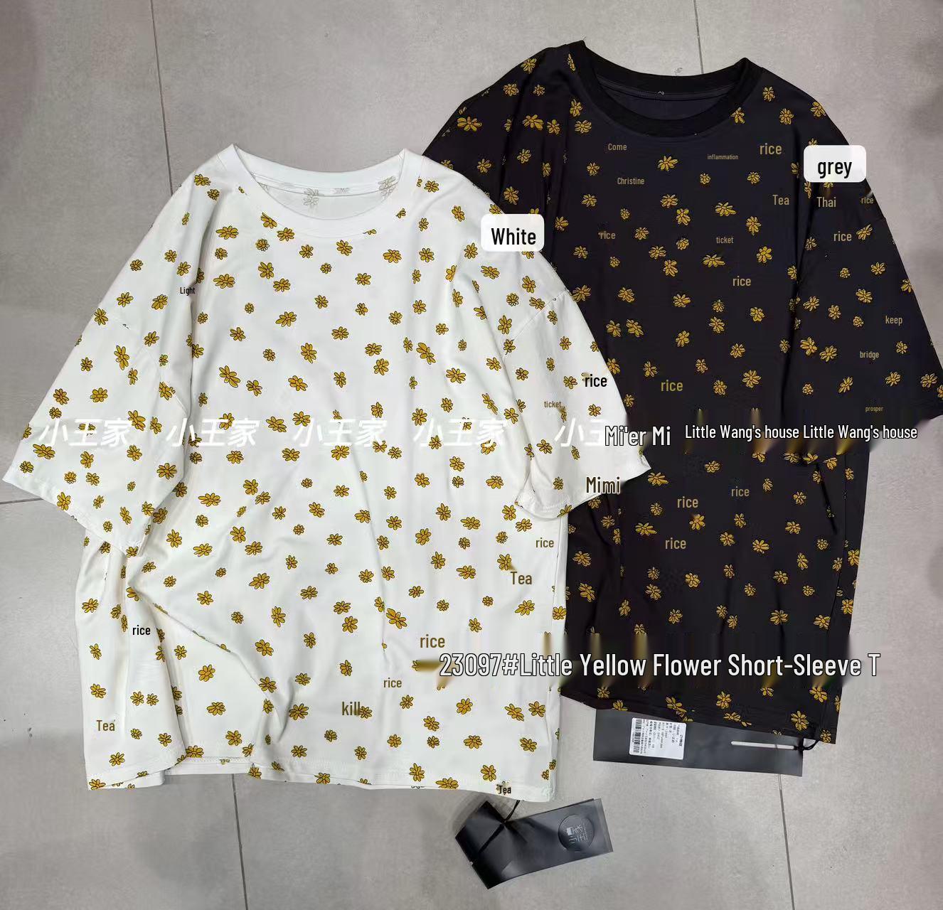 

Новая повседневная футболка большого размера в корейском стиле от Сяо Вана на 2023 год с принтом One Size белый