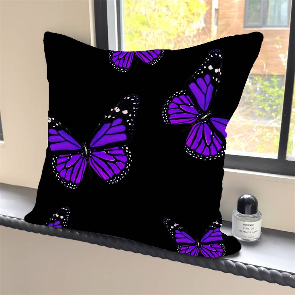 1PC Luxury Pink cute butterfly Pillow Case Square  Bedroom Sofa Leisure Comfort Cushion Car Home Decoration Pillowcase 40x40