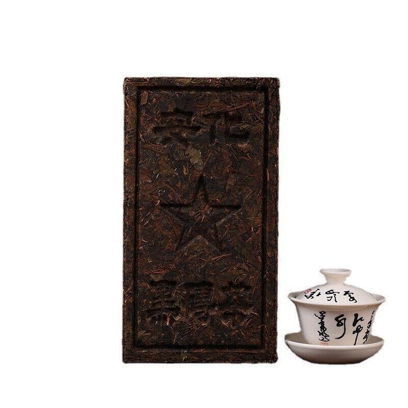 Tè nero Hunan Anhua da 1 kg. Tè in mattoni neri. Tè in mattoni neri con foglie originali
