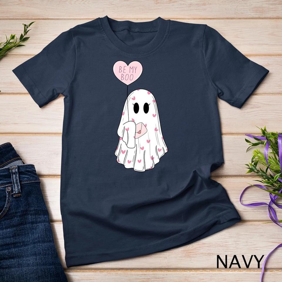 Be My Boo Valentine Cute Pink Heart Ghost Valentine Costume Tee Unisex T-shirt 7 S