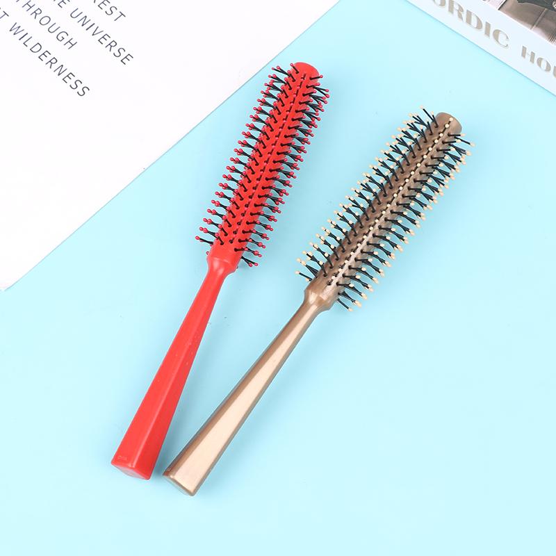1 Stück kleine runde Haarbürste für dünnes oder kurzes Haar, runde Nylon-Haarbürste