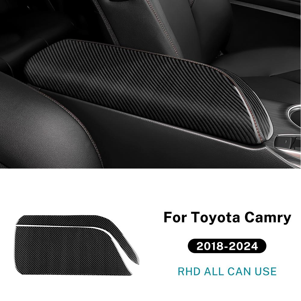 Real Soft Carbon Fiber For Toyota Camry 2018 2019 2020 2025 2025 2025 2025 LHD RHD Car Armrest Box Panel Interior Accessories
