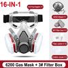 6200 Andningsmask Gasmask Set Fordonsmålning Sprutning Organiska Syravångor Patronlåda 6001 6002 5N11 Filter Dammavvisande Gruvdrift