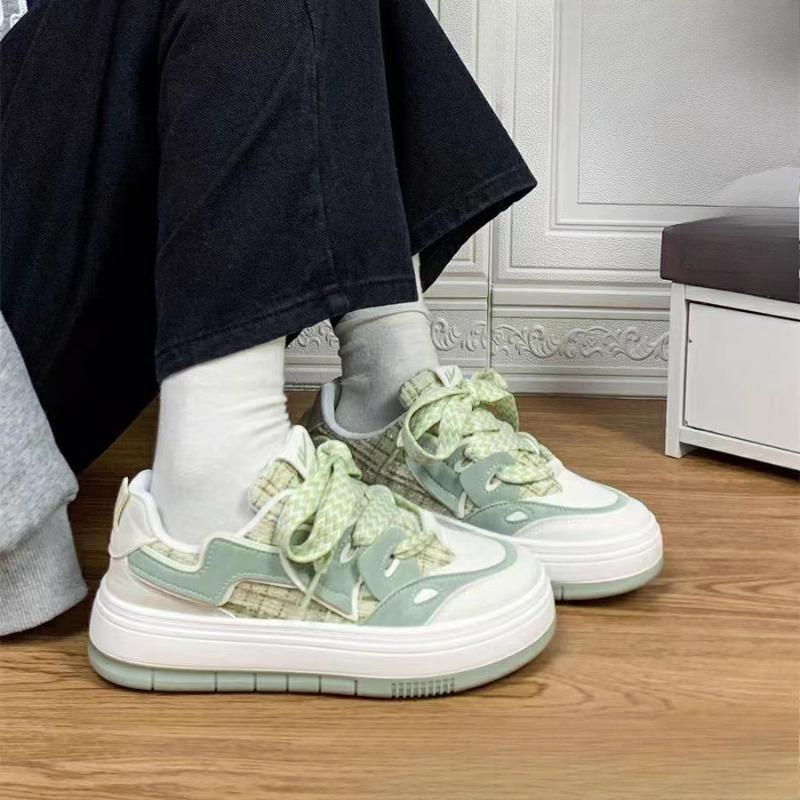 

Туфли на толстой подошве с круглым носком, на мягкой подошве, туфли с большим пальцем, тонкие, дышащие, универсальные и повседневные туфли 35 зелёный