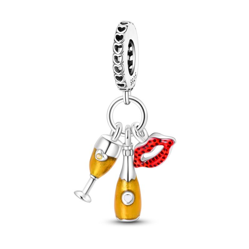 

Unique Copper Beer Cup Beverage Series Dangle Charm Fit Original Bracelet Funny Party Jewelry Gifts For Friends