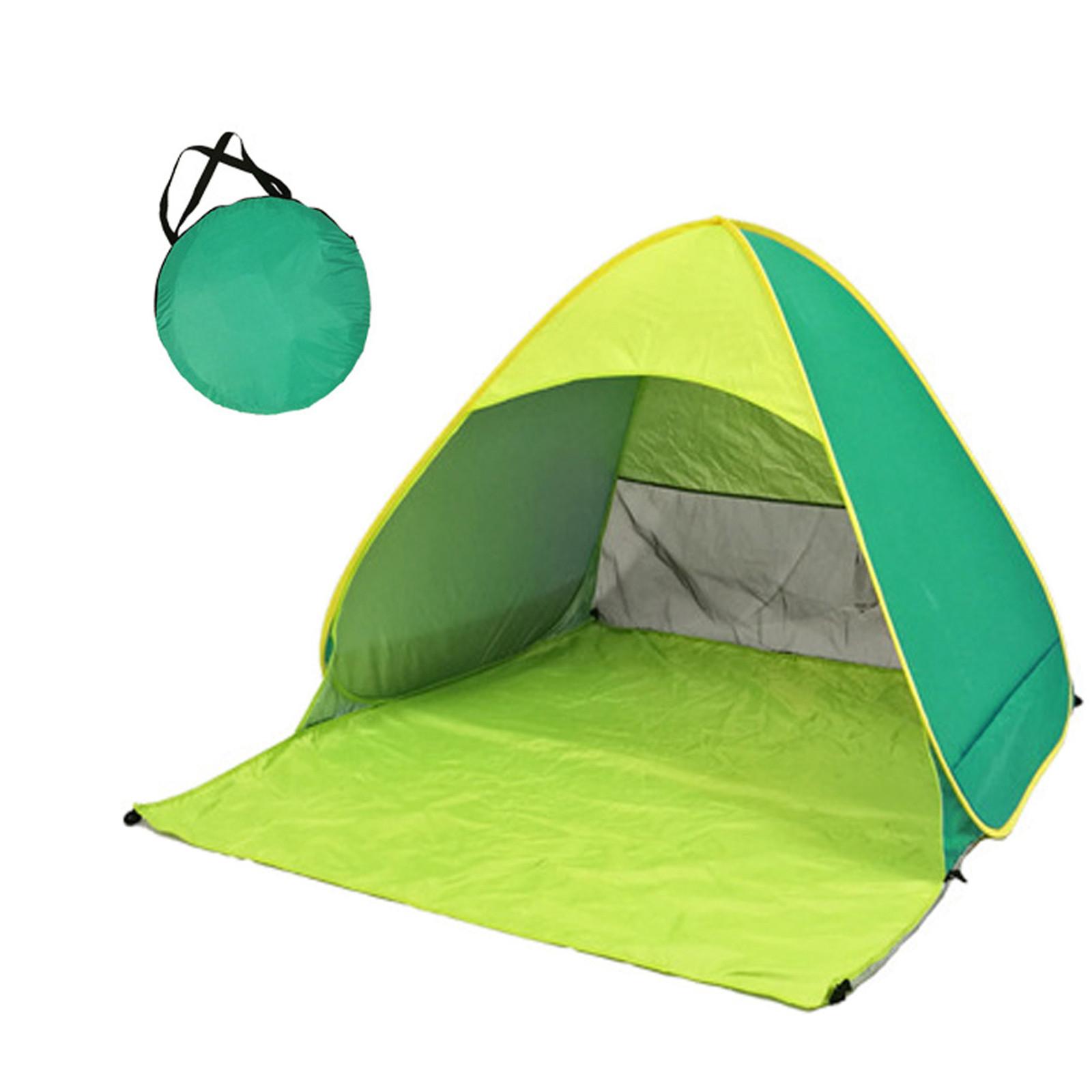 

Пляжная палатка с защитой от ультрафиолета, портативный козырек от солнца на 3 человека, автоматическое расширение L зелёный