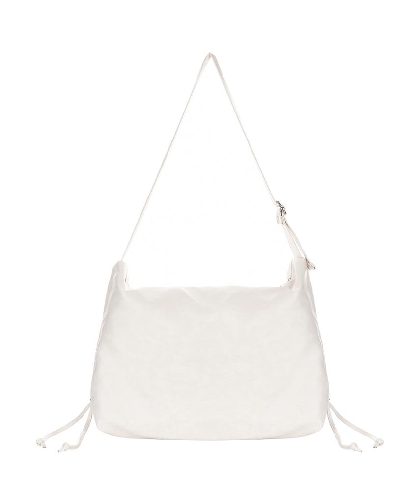 Nick&Nicole Crystal Shirring Square Shoulder Bag_Ivory
