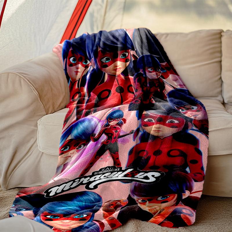 1pc Ladybug Blanket, Super Cozy Printed Home Blanket, All-Season Warmth