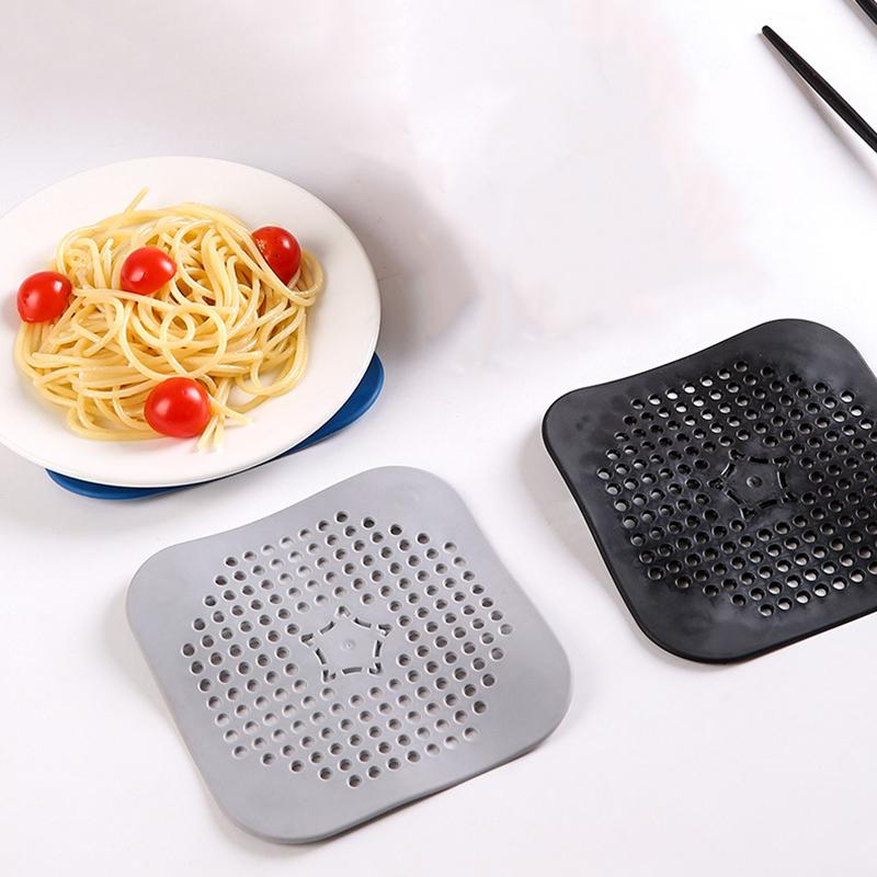 WTEMPO 1 buc pătrat baie duș filtru de păr chiuvetă filtru anti-înfundare cadă duș covoraș de scurgere de pardoseală covoraș din silicon pentru chiuvetă de bucătărie unelte pentru baie