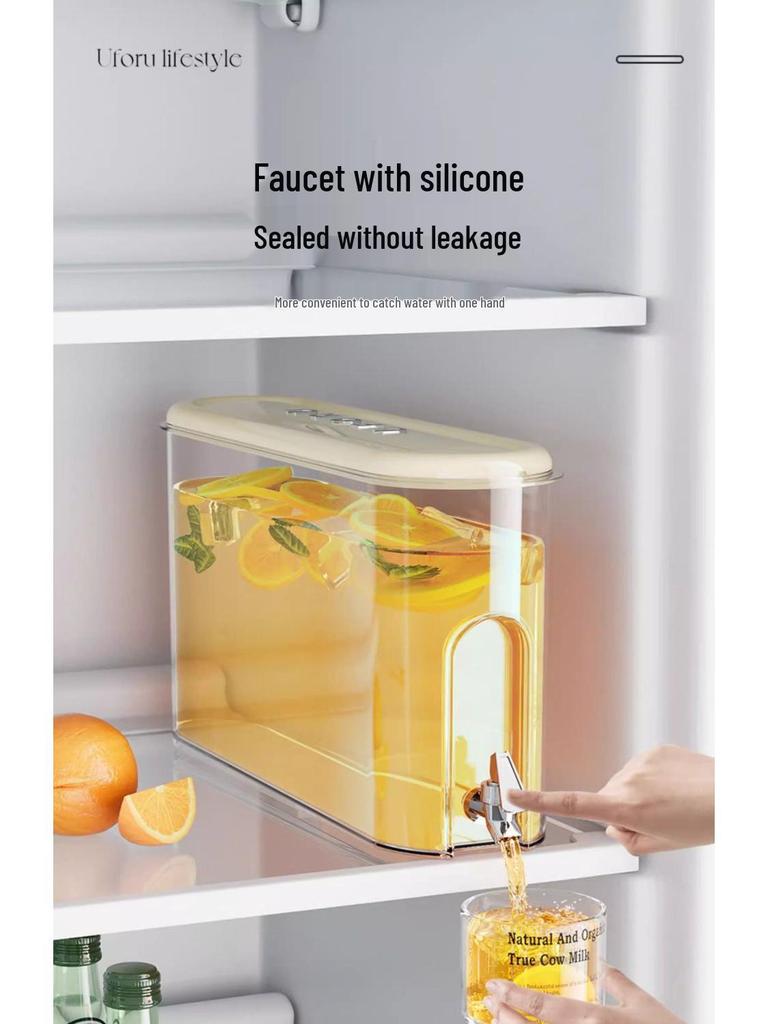 Large Capacity Cold Brew and Beverage Kettle with Tap - High Temp Resistant, Narrow Design, Ideal for Fruit Tea and Refrigeration