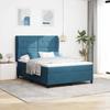 Box Spring Bed with Mattress Dark Blue 190 x 140 cm Velvet