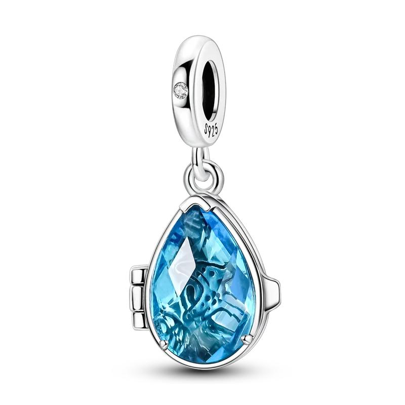 Copper Dreamy Light Blue Pendant Ocean Planet Charms Beads Fit Original Diy Bracelet Necklace Birthday Jewelry