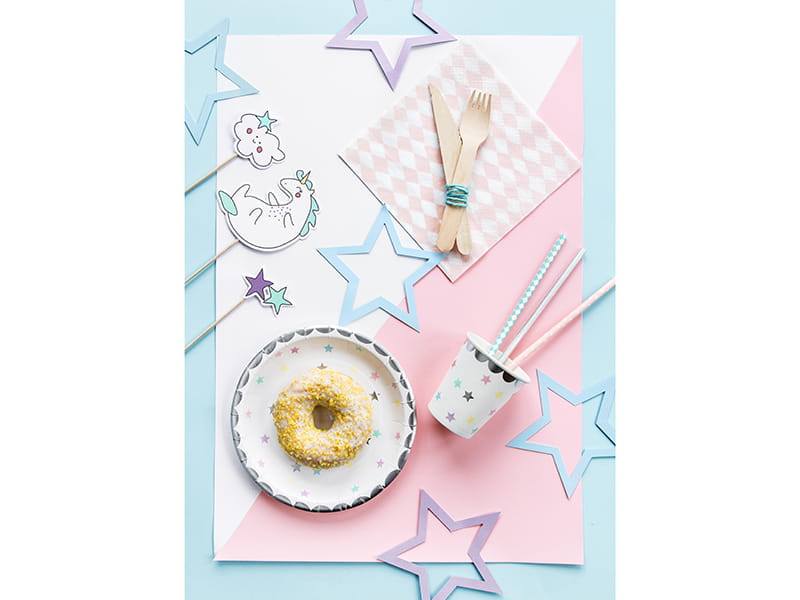 Partydeco Talerzyki Papierowe Pastelowe Gwiazdki 18 Cm / 6 Szt
