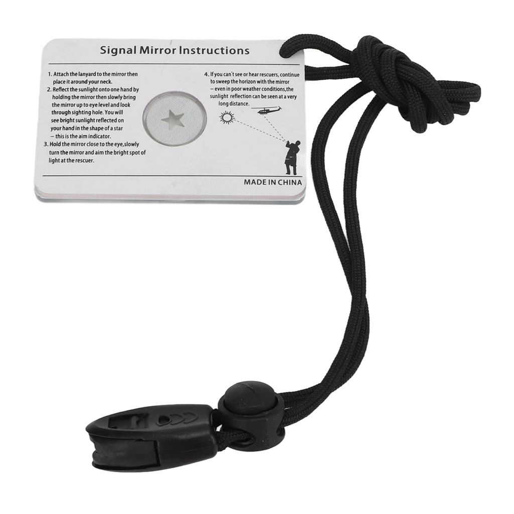 Outdoor Signal Mirror Floatable Survival Signal Mirror Reflective Function Explorer Tool with Lanyard for Outdoor